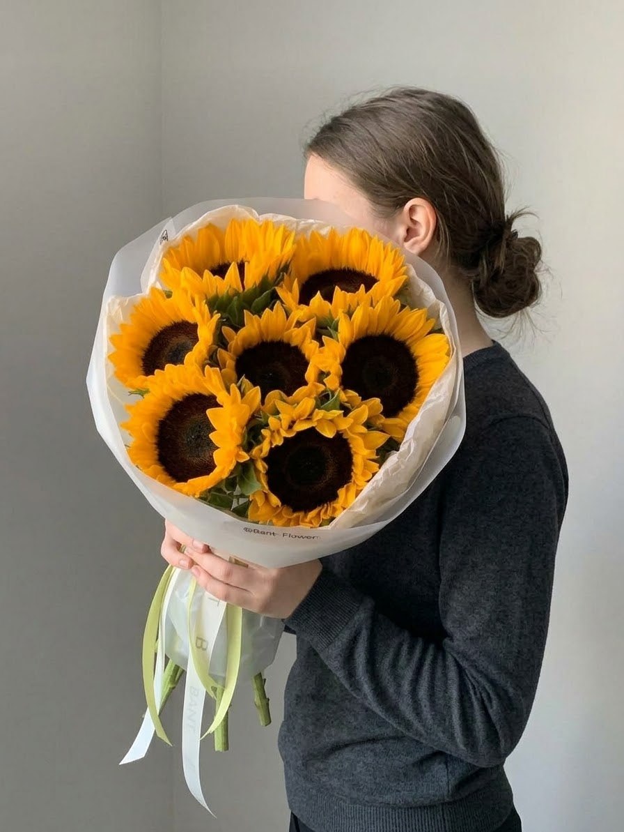 Моно-букет из подсолнухов